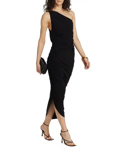Norma Kamali Women's Diana Ruched One-Shoulder Gown - Black | Thumbnail 2 Norma Kamali Women's Diana Ruched One-Shoulder Gown - Black | Thumbnail 2