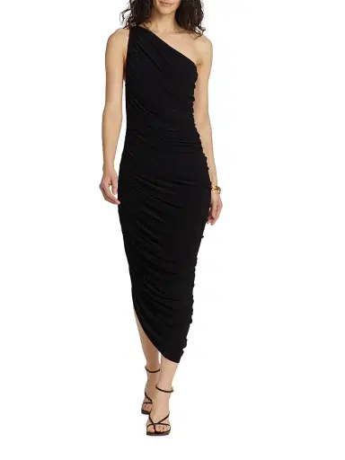 Norma Kamali Women's Diana Ruched One-Shoulder Gown - Black | Thumbnail 3 Norma Kamali Women's Diana Ruched One-Shoulder Gown - Black | Thumbnail 3