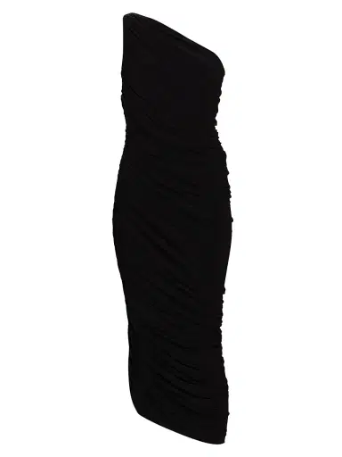 Norma Kamali Women's Diana Ruched One-Shoulder Gown - Black | Thumbnail 1 Norma Kamali Women's Diana Ruched One-Shoulder Gown - Black | Thumbnail 1