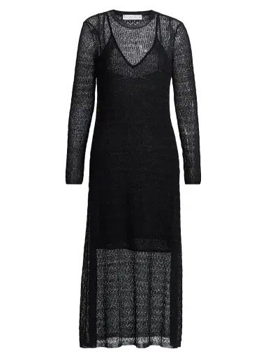 Proenza Schouler White Label Women's Miriam Sheer Crochet Maxi Dress - Black | Thumbnail 1 Proenza Schouler White Label Women's Miriam Sheer Crochet Maxi Dress - Black | Thumbnail 1