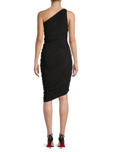 Norma Kamali Women's Diana Ruched One-Shoulder Midi-Dress - Black | Thumbnail 5 Norma Kamali Women's Diana Ruched One-Shoulder Midi-Dress - Black | Thumbnail 5