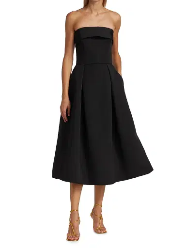 Amsale Women's Faille Strapless Dress - Black | Thumbnail 3 Amsale Women's Faille Strapless Dress - Black | Thumbnail 3