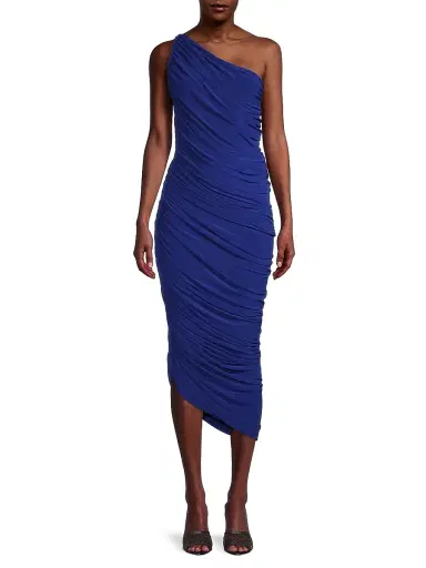 Norma Kamali Women's Diana Ruched One-Shoulder Gown - Dark Blue | Thumbnail 3 Norma Kamali Women's Diana Ruched One-Shoulder Gown - Dark Blue | Thumbnail 3