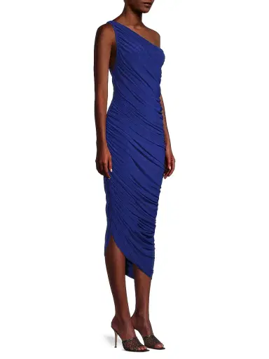 Norma Kamali Women's Diana Ruched One-Shoulder Gown - Dark Blue | Thumbnail 4 Norma Kamali Women's Diana Ruched One-Shoulder Gown - Dark Blue | Thumbnail 4
