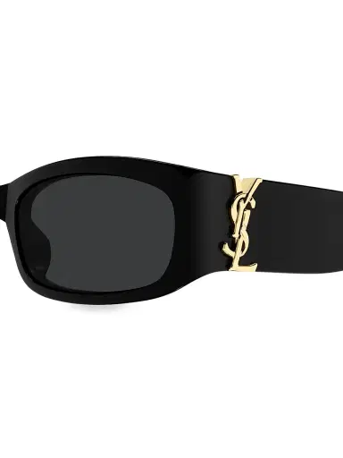 Saint Laurent Women's 55MM Rectangular Sunglasses - Black | Thumbnail 4 Saint Laurent Women's 55MM Rectangular Sunglasses - Black | Thumbnail 4