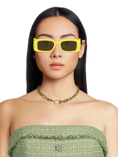 Gucci Women's Chaise Longue 54MM Rectangular Sunglasses - Yellow Dark Grey | Thumbnail 2 Gucci Women's Chaise Longue 54MM Rectangular Sunglasses - Yellow Dark Grey | Thumbnail 2