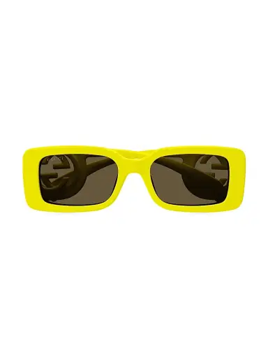 Gucci Women's Chaise Longue 54MM Rectangular Sunglasses - Yellow Dark Grey | Thumbnail 4 Gucci Women's Chaise Longue 54MM Rectangular Sunglasses - Yellow Dark Grey | Thumbnail 4