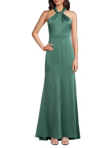 Ungaro Women's Wilde Satin Halterneck Maxi Dress - Pine | Thumbnail 2 Ungaro Women's Wilde Satin Halterneck Maxi Dress - Pine | Thumbnail 2