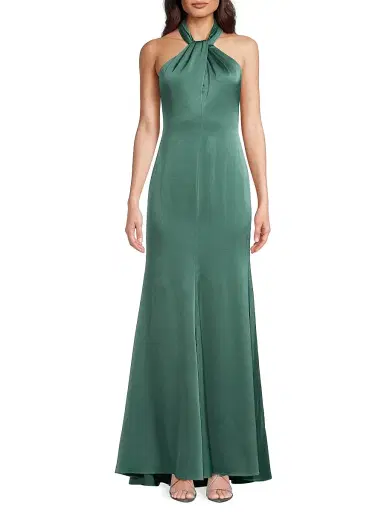 Ungaro Women's Wilde Satin Halterneck Maxi Dress - Pine | Thumbnail 3 Ungaro Women's Wilde Satin Halterneck Maxi Dress - Pine | Thumbnail 3