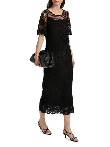 Kobi Halperin Women's Lainey Crochet Midi-Skirt - Black | Thumbnail 2 Kobi Halperin Women's Lainey Crochet Midi-Skirt - Black | Thumbnail 2