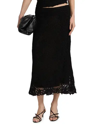 Kobi Halperin Women's Lainey Crochet Midi-Skirt - Black | Thumbnail 3 Kobi Halperin Women's Lainey Crochet Midi-Skirt - Black | Thumbnail 3