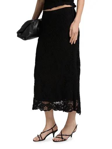 Kobi Halperin Women's Lainey Crochet Midi-Skirt - Black | Thumbnail 4 Kobi Halperin Women's Lainey Crochet Midi-Skirt - Black | Thumbnail 4