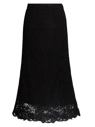 Kobi Halperin Women's Lainey Crochet Midi-Skirt - Black | Thumbnail 1 Kobi Halperin Women's Lainey Crochet Midi-Skirt - Black | Thumbnail 1