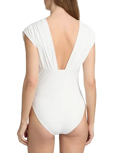 Kobi Halperin Women's Joy Ruched One-Piece Swimsuit - White | Thumbnail 4 Kobi Halperin Women's Joy Ruched One-Piece Swimsuit - White | Thumbnail 4
