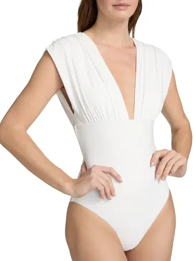 Kobi Halperin Women's Joy Ruched One-Piece Swimsuit - White | Thumbnail 5 Kobi Halperin Women's Joy Ruched One-Piece Swimsuit - White | Thumbnail 5