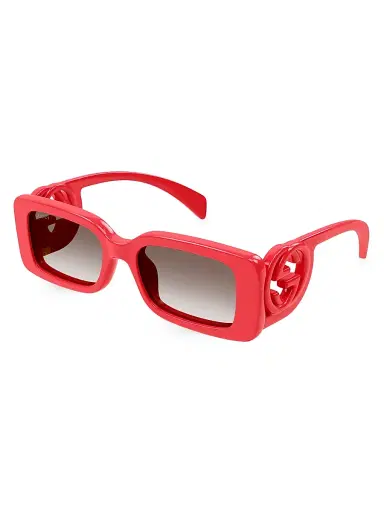 Gucci Women's Chaise Longue 54MM Rectangular Sunglasses - Red | Thumbnail 1 Gucci Women's Chaise Longue 54MM Rectangular Sunglasses - Red | Thumbnail 1