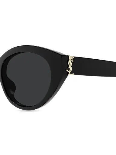Saint Laurent Women's Monogram Hinge 54MM Round Sunglasses - Black | Thumbnail 4 Saint Laurent Women's Monogram Hinge 54MM Round Sunglasses - Black | Thumbnail 4