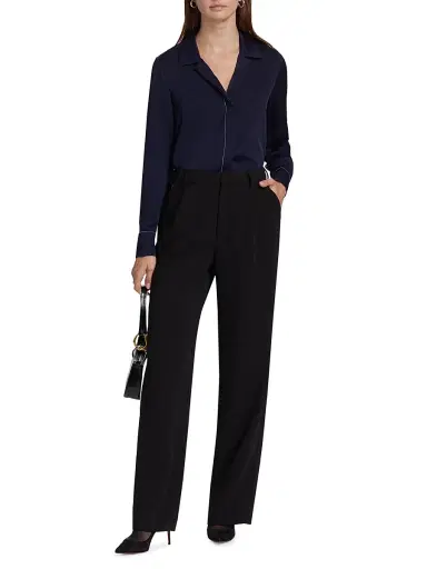 Kobi Halperin Women's Ceanna Chain Long-Sleeve Blouse - Midnight Blue | Thumbnail 2 Kobi Halperin Women's Ceanna Chain Long-Sleeve Blouse - Midnight Blue | Thumbnail 2