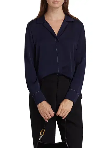 Kobi Halperin Women's Ceanna Chain Long-Sleeve Blouse - Midnight Blue | Thumbnail 3 Kobi Halperin Women's Ceanna Chain Long-Sleeve Blouse - Midnight Blue | Thumbnail 3
