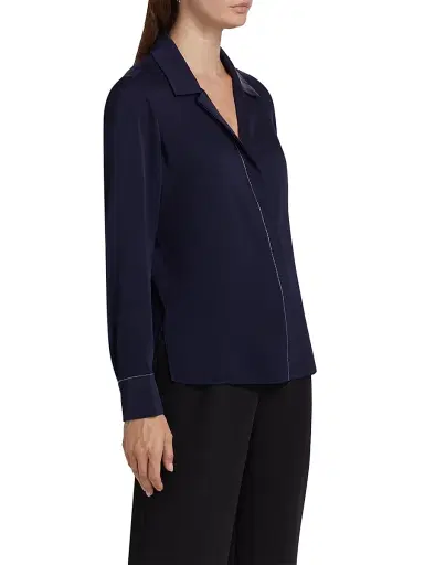 Kobi Halperin Women's Ceanna Chain Long-Sleeve Blouse - Midnight Blue | Thumbnail 4 Kobi Halperin Women's Ceanna Chain Long-Sleeve Blouse - Midnight Blue | Thumbnail 4
