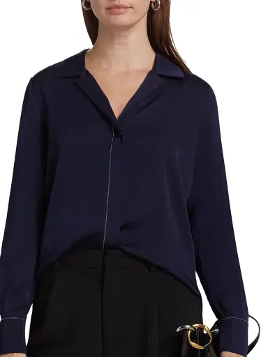 Kobi Halperin Women's Ceanna Chain Long-Sleeve Blouse - Midnight Blue | Thumbnail 6 Kobi Halperin Women's Ceanna Chain Long-Sleeve Blouse - Midnight Blue | Thumbnail 6