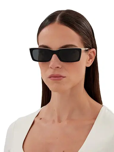 Saint Laurent Women's 57MM Rectangular Metal Sunglasses - Gold Black | Thumbnail 2 Saint Laurent Women's 57MM Rectangular Metal Sunglasses - Gold Black | Thumbnail 2