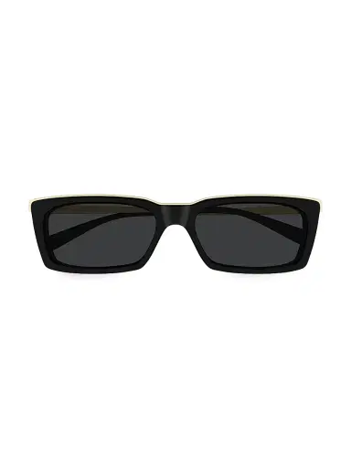 Saint Laurent Women's 57MM Rectangular Metal Sunglasses - Gold Black | Thumbnail 3 Saint Laurent Women's 57MM Rectangular Metal Sunglasses - Gold Black | Thumbnail 3