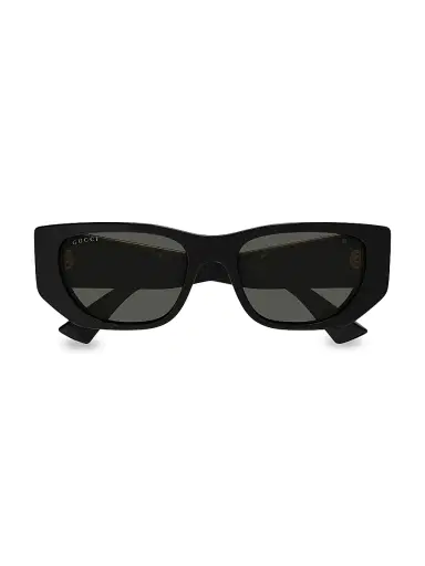 Gucci Women's Subtle Web 53MM Geometric Sunglasses - Black | Thumbnail 3 Gucci Women's Subtle Web 53MM Geometric Sunglasses - Black | Thumbnail 3