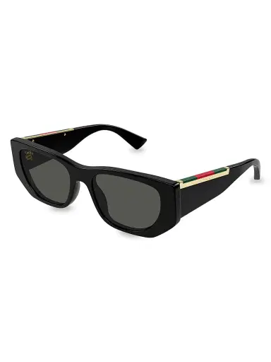 Gucci Women's Subtle Web 53MM Geometric Sunglasses - Black | Thumbnail 1 Gucci Women's Subtle Web 53MM Geometric Sunglasses - Black | Thumbnail 1