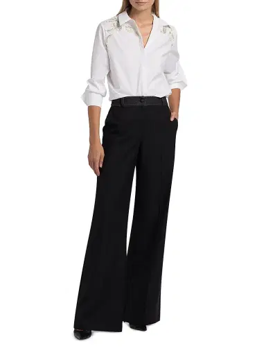 Kobi Halperin Women's Poe Denim & Twill Wide-Leg Pants - Black | Thumbnail 2 Kobi Halperin Women's Poe Denim & Twill Wide-Leg Pants - Black | Thumbnail 2