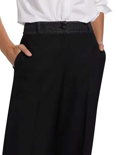 Kobi Halperin Women's Poe Denim & Twill Wide-Leg Pants - Black | Thumbnail 6 Kobi Halperin Women's Poe Denim & Twill Wide-Leg Pants - Black | Thumbnail 6