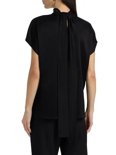 Ungaro Women's Corey Tie-Detail Satin Blouse - Black - Size XL | Thumbnail 5 Ungaro Women's Corey Tie-Detail Satin Blouse - Black - Size XL | Thumbnail 5