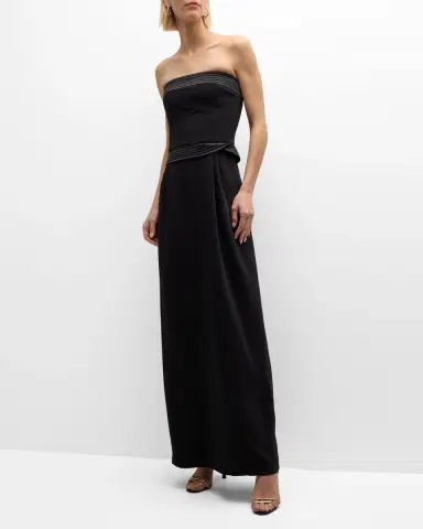 Emporio Armani Strapless Pleated Column Gown | Thumbnail 2 Emporio Armani Strapless Pleated Column Gown | Thumbnail 2