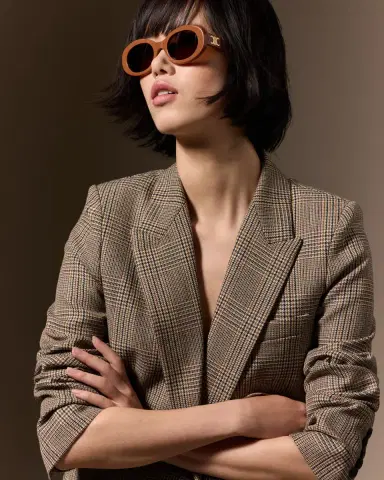 CELINE Triomphe Acetate Oval Sunglasses | Thumbnail 4 CELINE Triomphe Acetate Oval Sunglasses | Thumbnail 4