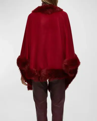 Gorski Cashmere Capelet with Lamb Shearling Trim | Thumbnail 2 Gorski Cashmere Capelet with Lamb Shearling Trim | Thumbnail 2
