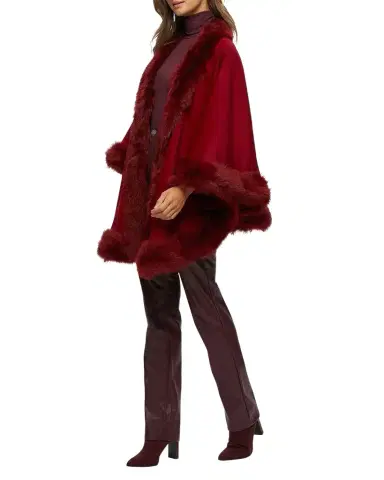 Gorski Cashmere Capelet with Lamb Shearling Trim | Thumbnail 1 Gorski Cashmere Capelet with Lamb Shearling Trim | Thumbnail 1