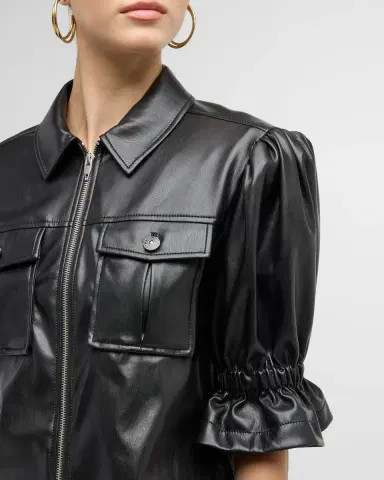 Cinq à Sept Holly Cropped Vegan Leather Jacket | Thumbnail 6 Cinq à Sept Holly Cropped Vegan Leather Jacket | Thumbnail 6