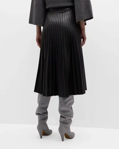 Proenza Schouler White Label Pleated Vegan Leather Midi Skirt | Thumbnail 6 Proenza Schouler White Label Pleated Vegan Leather Midi Skirt | Thumbnail 6