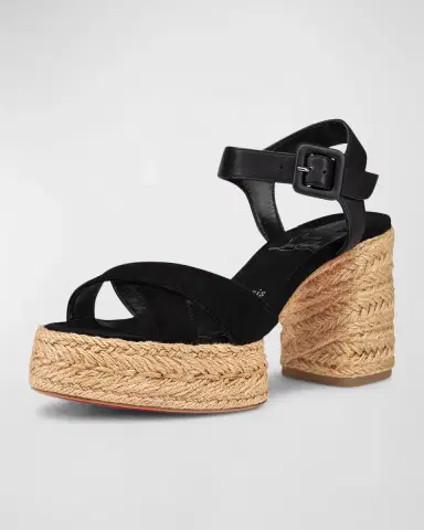 Christian Louboutin 70mm Calakala Leather Crisscross Espadrille Sandals | Thumbnail 2 Christian Louboutin 70mm Calakala Leather Crisscross Espadrille Sandals | Thumbnail 2