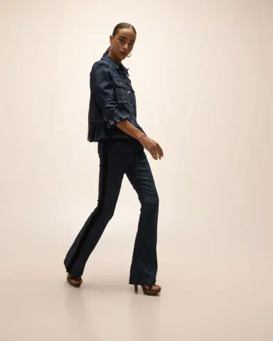 Cinq a Sept Delanie Scrunched-Sleeve Peplum Denim Jacket | Thumbnail 5 Cinq a Sept Delanie Scrunched-Sleeve Peplum Denim Jacket | Thumbnail 5