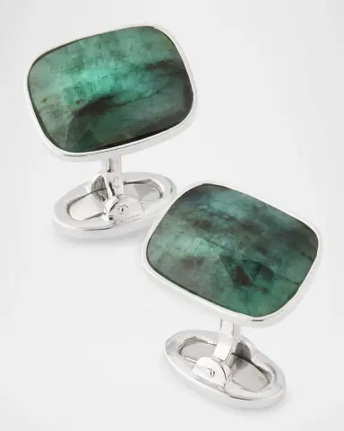 Jan Leslie Men's Square Emerald Cufflinks | Thumbnail 3 Jan Leslie Men's Square Emerald Cufflinks | Thumbnail 3