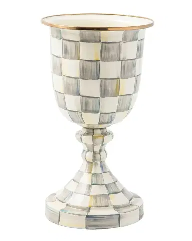 MacKenzie-Childs Sterling Check Enamel Pedestal Vase | Thumbnail 1 MacKenzie-Childs Sterling Check Enamel Pedestal Vase | Thumbnail 1