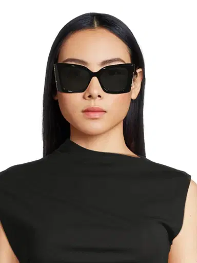 Saint Laurent Women's Monogram Acetate 54MM Blaze Rectangular Sunglasses - Black Havana Grey | Thumbnail 2 Saint Laurent Women's Monogram Acetate 54MM Blaze Rectangular Sunglasses - Black Havana Grey | Thumbnail 2