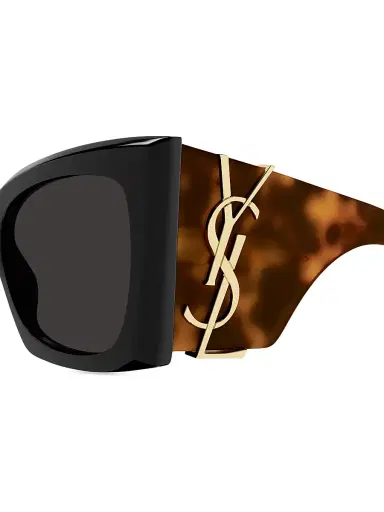 Saint Laurent Women's Monogram Acetate 54MM Blaze Rectangular Sunglasses - Black Havana Grey | Thumbnail 5 Saint Laurent Women's Monogram Acetate 54MM Blaze Rectangular Sunglasses - Black Havana Grey | Thumbnail 5