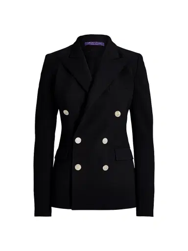Ralph Lauren Collection Women's Iconic Style Camden Double-Breasted Blazer - Black - Size 6 | Thumbnail 1 Ralph Lauren Collection Women's Iconic Style Camden Double-Breasted Blazer - Black - Size 6 | Thumbnail 1