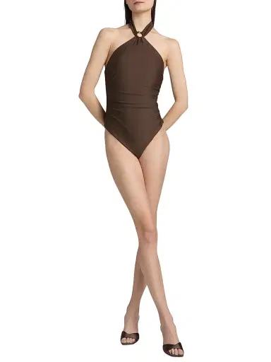 Kobi Halperin Women's Lana Halterneck Swimsuit - Brown - Size XL | Thumbnail 2 Kobi Halperin Women's Lana Halterneck Swimsuit - Brown - Size XL | Thumbnail 2