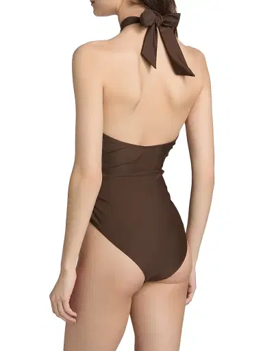 Kobi Halperin Women's Lana Halterneck Swimsuit - Brown - Size XL | Thumbnail 4 Kobi Halperin Women's Lana Halterneck Swimsuit - Brown - Size XL | Thumbnail 4