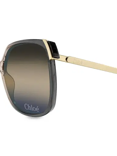 Chloé Women's Aly Combi 60MM Squared Sunglasses - Gold Grey | Thumbnail 3 Chloé Women's Aly Combi 60MM Squared Sunglasses - Gold Grey | Thumbnail 3