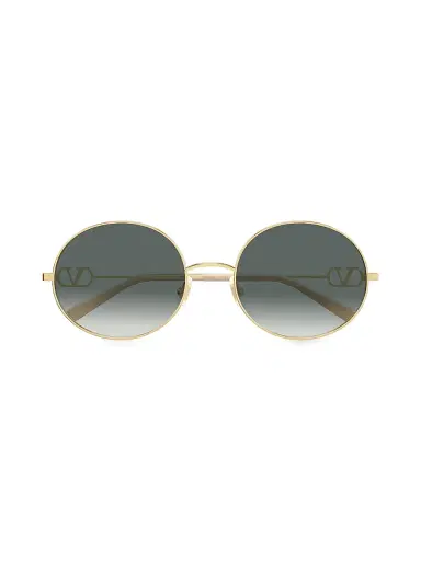 Valentino Garavani Women's 20MM VLogo Round Sunglasses - Gold Grey | Thumbnail 2 Valentino Garavani Women's 20MM VLogo Round Sunglasses - Gold Grey | Thumbnail 2