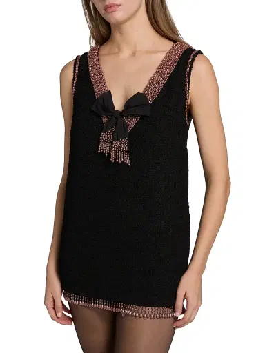Kobi Halperin Women's Avital Embellished Tweed Minidress - Black | Thumbnail 3 Kobi Halperin Women's Avital Embellished Tweed Minidress - Black | Thumbnail 3
